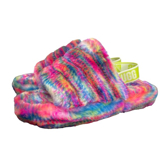 UGG Fluff Yeah Pixelate Slide Slipper Youth/Women’s Size 5 - Picture 1 of 10